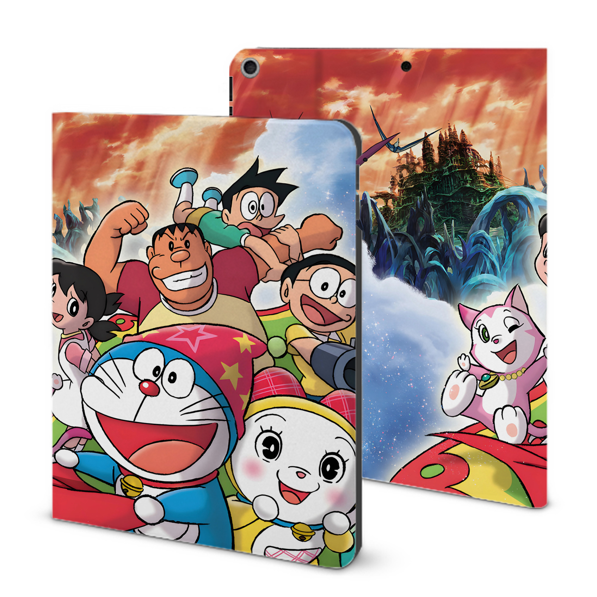 （画像用） ドラえもん Doraemon IPad ケース ブック型 PUレザー TPU 耐衝撃 軽量 薄型 ペン収納なし 全面保護 IPad 各モデル対応